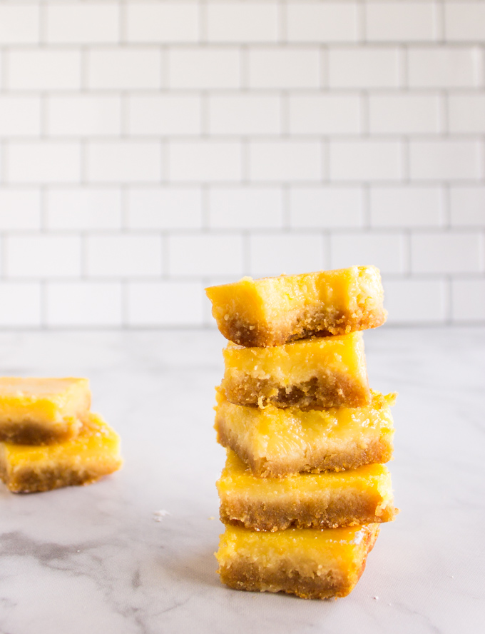 Gluten Free Lemon Bars Naturally Sweetened Robust Recipes   Gluten Free Lemon Bars Stacked  