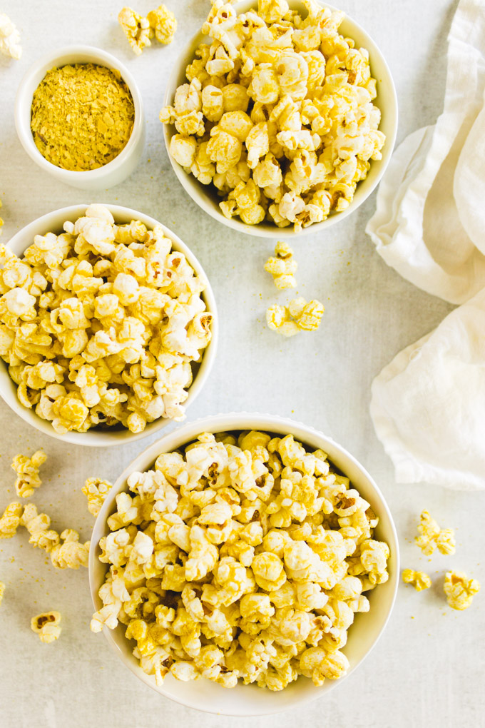 The Best Stovetop Popcorn (With Nutritional Yeast) - The best stovetop popcorn recipe, An easy method that doesn't require unique equipment. The perfect homemade snack. #popcorn #stovetoppopcorn #glutenfreerecipe #nutritionalyeast #noochpopcorn #ghee #easyrecipe #snacktime | robustrecipes.com