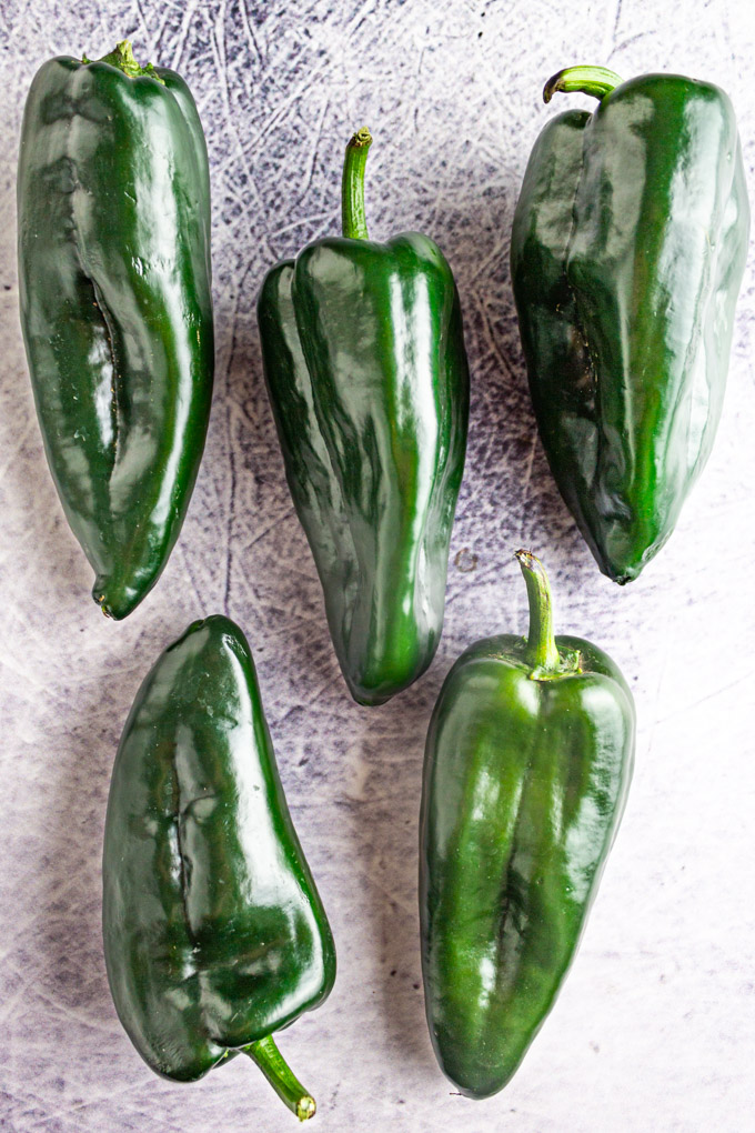 5 poblano peppers