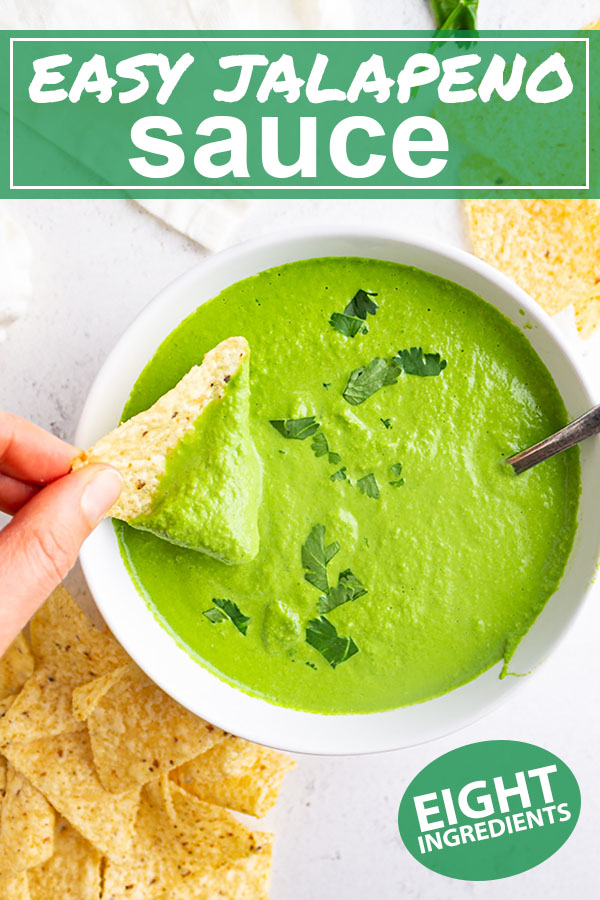 Pin image of easy jalapeno sauce for Pinterest