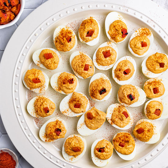 Roasted Red Pepper Deviled Eggs Robust Recipes 1383