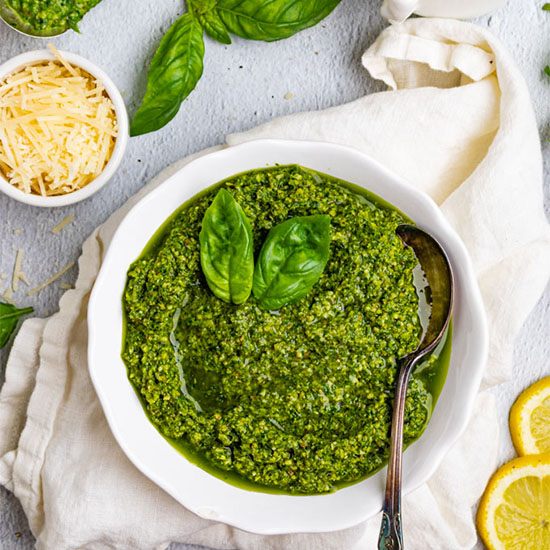 Basil Pesto Recipe with Almonds